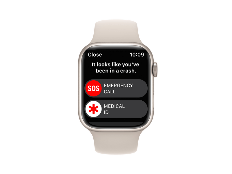 Apple Watch Series 8 GPS 45mm csillagfény Aluminium tok , csillagfény Sport szíj - Regular (MNP23CM/A)