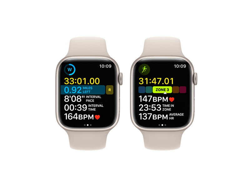 Apple Watch Series 8 GPS 45mm csillagfény Aluminium tok , csillagfény Sport szíj - Regular (MNP23CM/A)