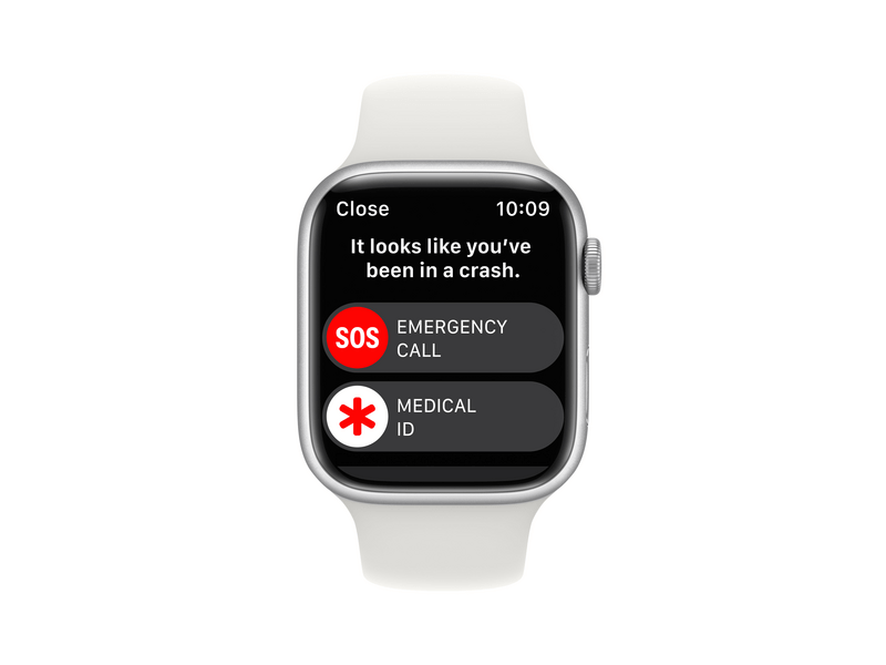 Apple Watch Series 8 GPS 45mm ezüst Aluminium tok , fehér Sport szíj - Regular (MP6N3CM/A)