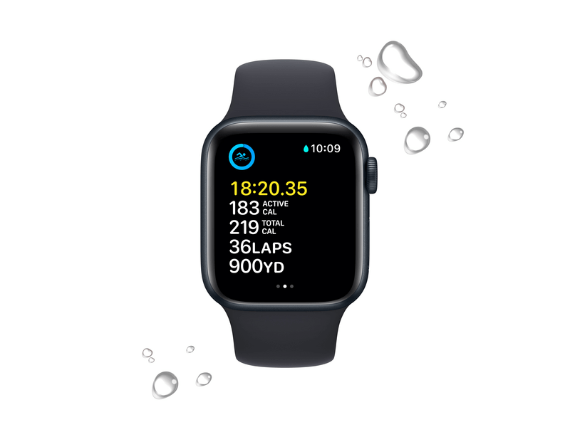 Apple Watch SE (2022) Cellular 40mm éjfekete Aluminium tok , éjfekete Sport szíj - Regular