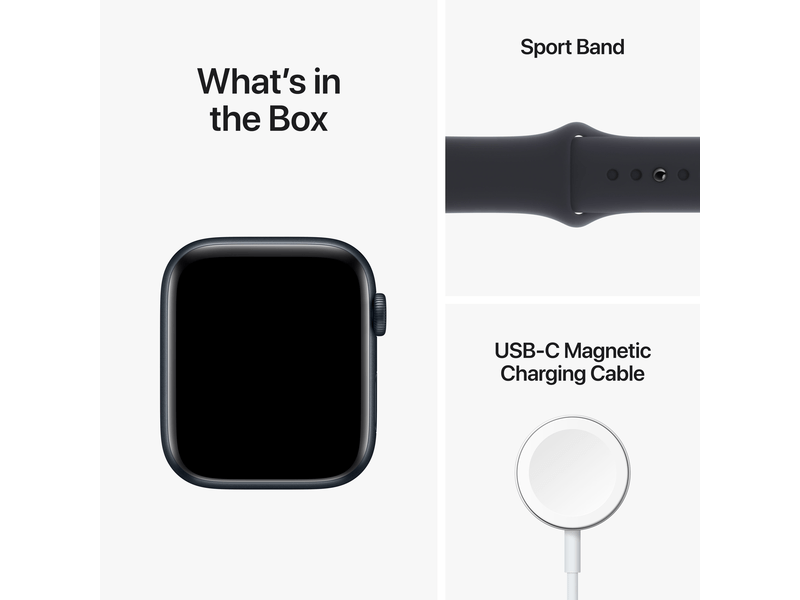 Apple Watch SE (2022) Cellular 44mm éjfekete Aluminium tok , éjfekete Sport szíj - Regular (MNPY3CM/A)
