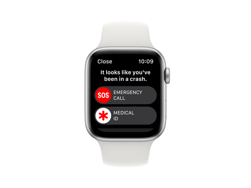 Apple Watch SE (2022) Cellular 44mm ezüst Aluminium tok , fehér Sport szíj - Regular (MNQ23CM/A)