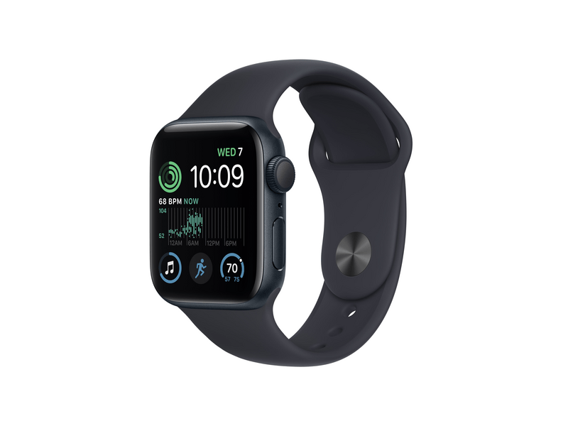 Apple Watch SE (2022) GPS 40mm éjfekete Aluminium tok , éjfekete Sport szíj - Regular