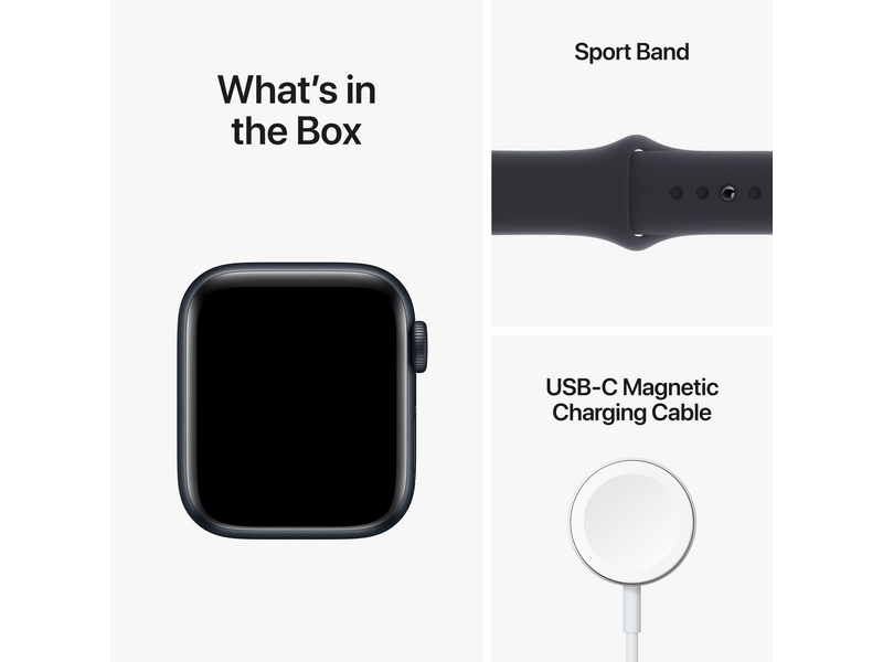 Apple Watch SE (2022) GPS 40mm éjfekete Aluminium tok , éjfekete Sport szíj - Regular