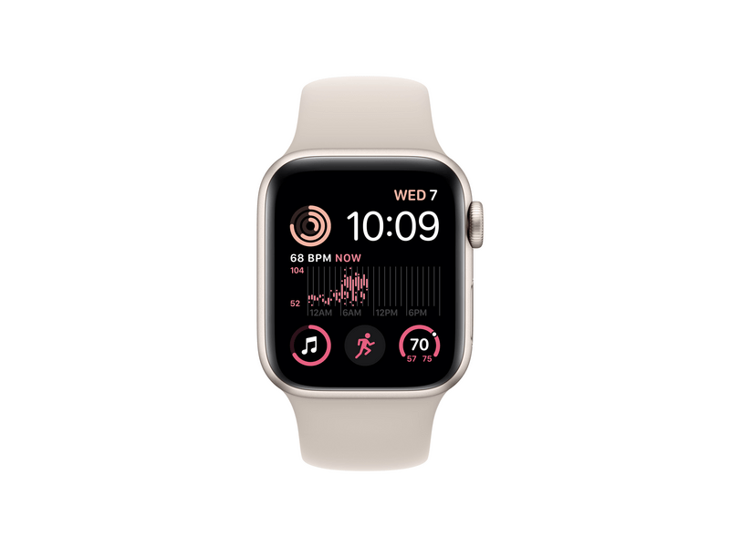 Apple Watch SE (2022) GPS 40mm csillagfény Aluminium tok , csillagfény Sport szíj - Regular (MNJP3CM/A)
