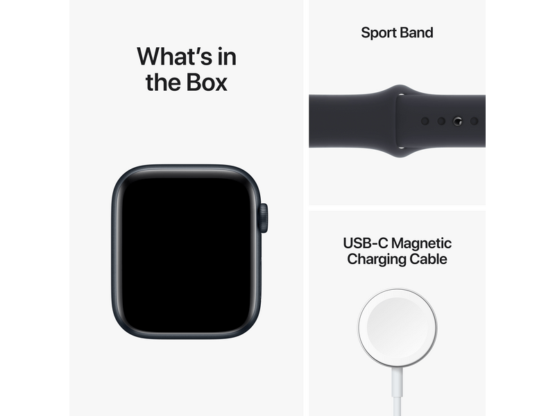 Apple Watch SE (2022) GPS 44mm éjfekete Aluminium tok , éjfekete Sport szíj - Regular
