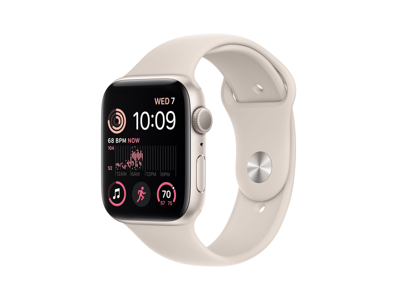 Apple Watch SE (2022) GPS 44mm csillagfény Aluminium tok , csillagfény Sport szíj - Regular (MNJX3CM/A)