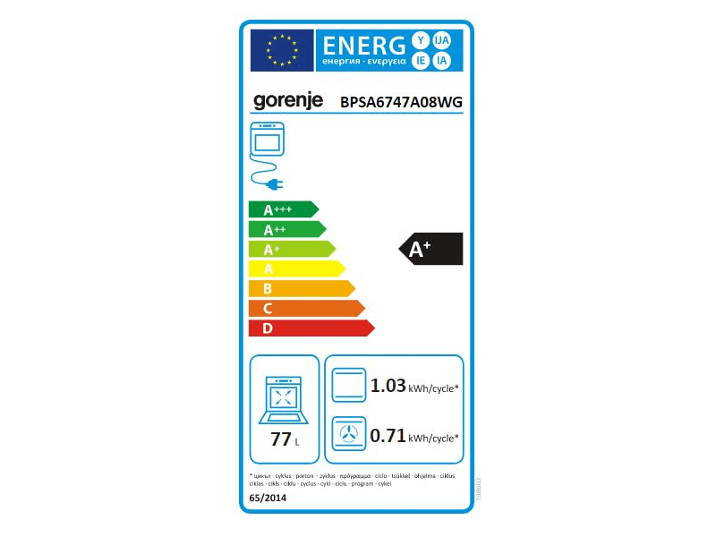Gorenje BPSA6747A08WG Beépíthető sütő